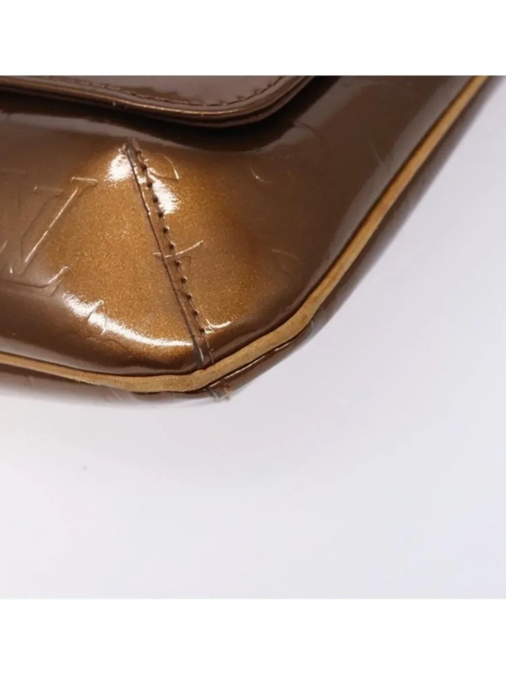 Authentic LOUIS VUITTON Monogram Vernis Thompson Street Bag Bronze M91124 LV
